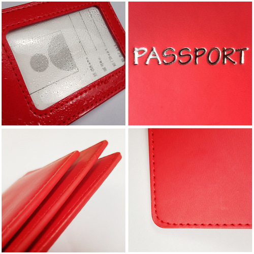 PU leather travel business gifts can be added with LOGO Passport cover Passport holder protective cover Luggage tag set
