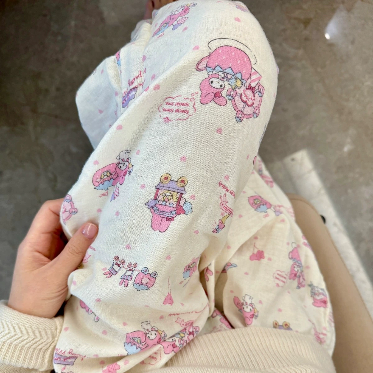 Новинка Весна/Лето 2024: Детские пижамные штаны из двухслойной хлопковой марли с милым мультяшным принтом