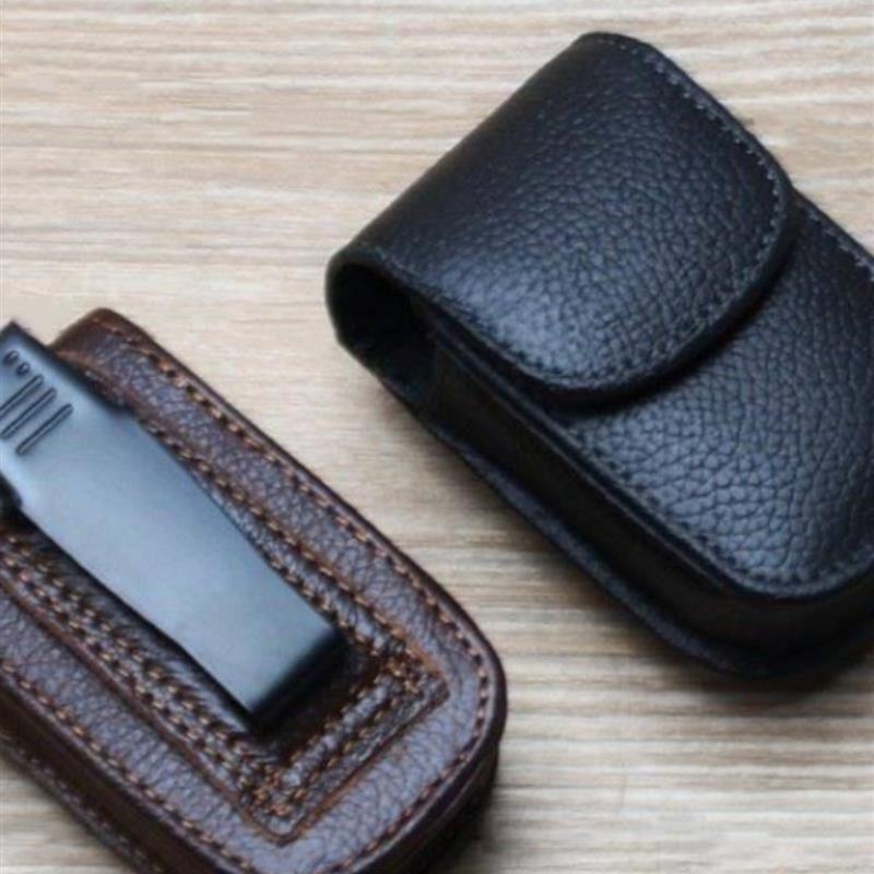 Folding Glasses Bag Storage First-Layer Cowhide Belt Fully Worn Hanging Waist Folding Reading Glasses Glasses Box Men's Convenience