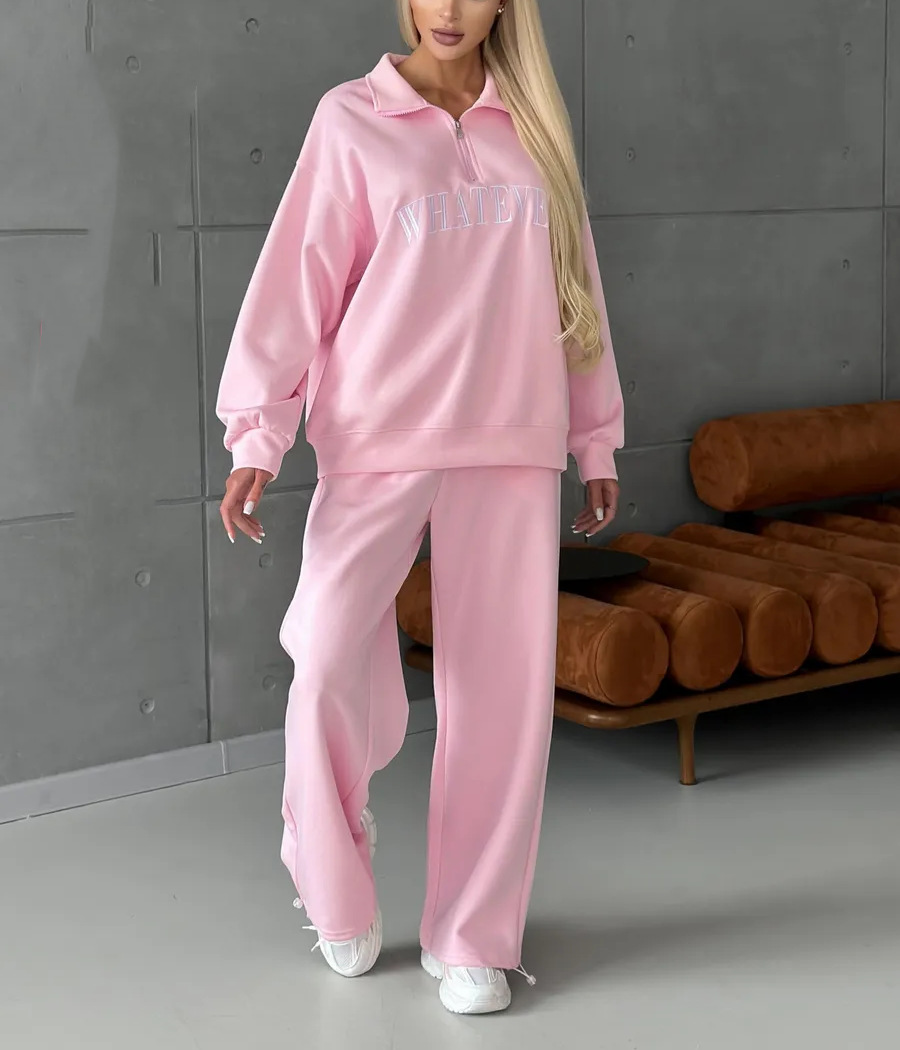 Stylish Printed Lounge Set – Zip-Up Hoodie & Matching Jogger Pants (Blue, Brown, Grey, Yellow, Red, Pink, S-5XL)_voghion.com