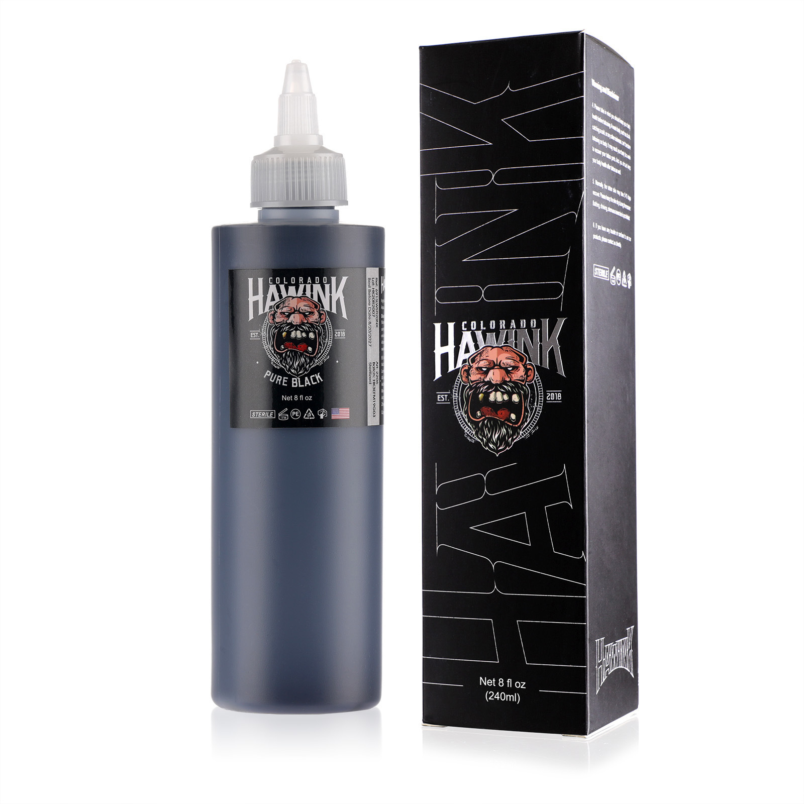 Tinta de tatuaje Haiwnk 240ml botella grande tinta de tatuaje negro pigmento de tatuaje negro equipo de tatuaje transfronterizo
