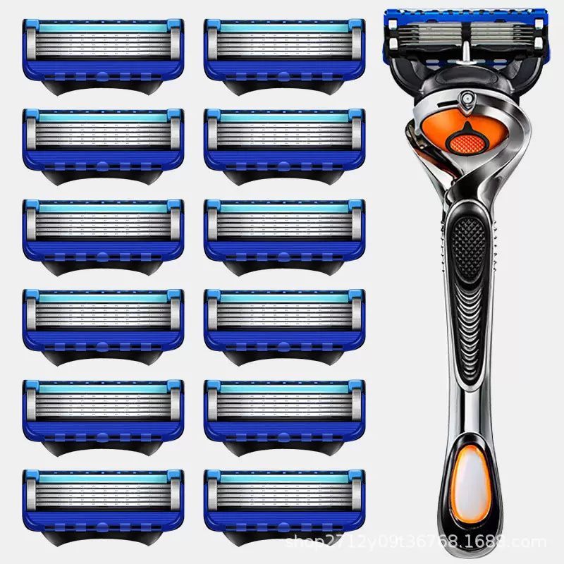 吉利风速5刀片风隐剃须刀手动男士风稳至顺刀头德国工艺5刀片刀头