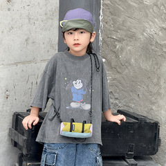 新しい韓国スタイルの子供用クロスボディバッグ、ファッショナブルでスタイリッシュな男の子と女の子のコントラストカラーステッチショルダーバッグ、アウトドアプレイハンドバッグ