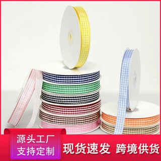 格子丝带圣诞格子带服装辅料蝴蝶结蛋糕烘焙织带花艺彩色黑白格子