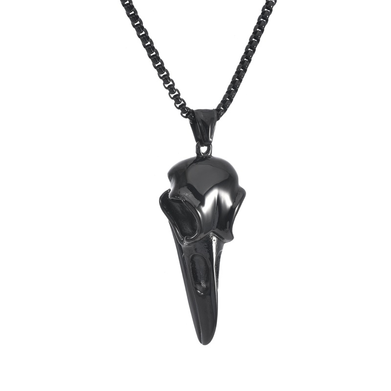 Titanium Steel Pendant Material Punk Crow Geometric Titanium Steel Polishing Unisex Pendant Necklace