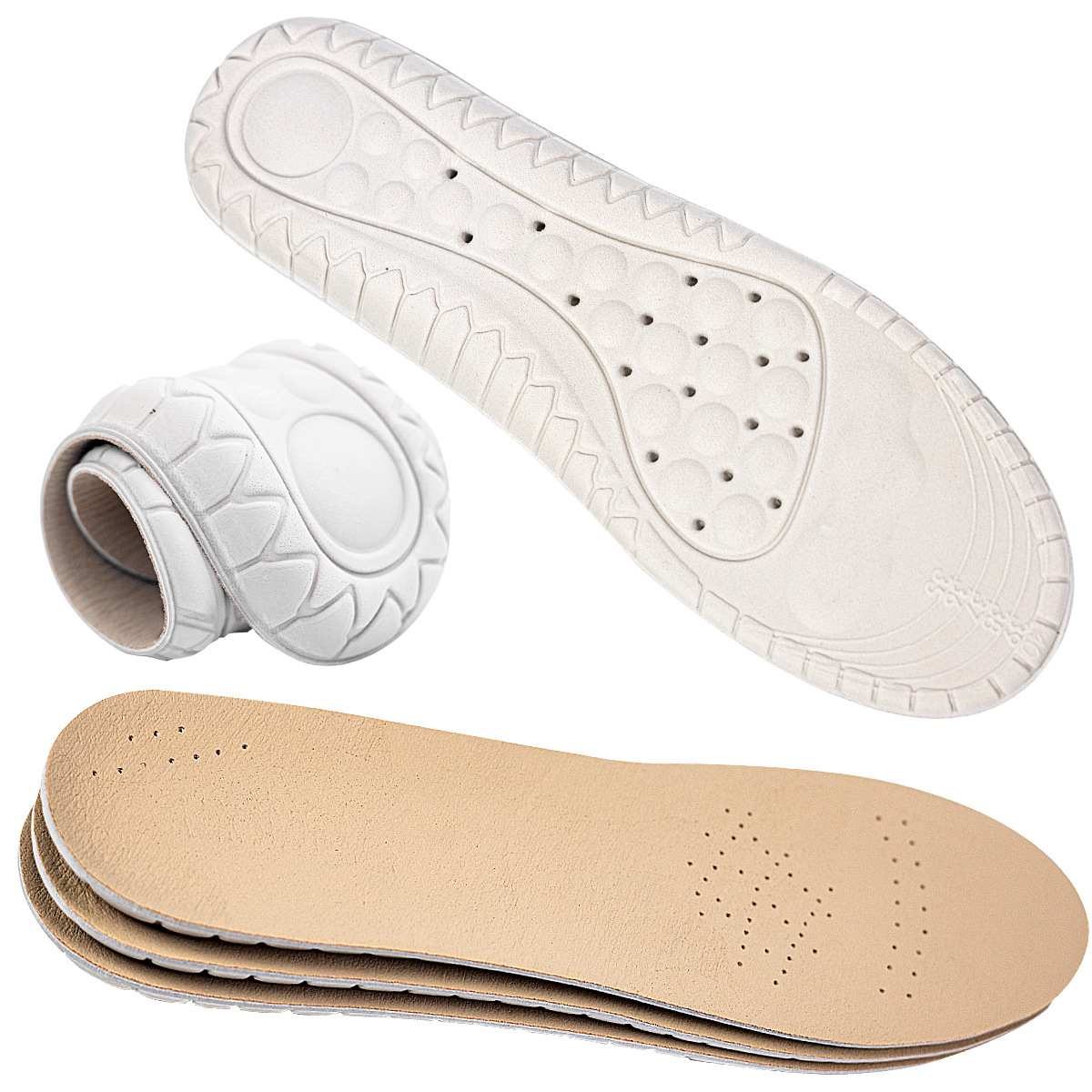 Footprint de piel de oveja para hombres absorción de sudor transpiración de piel de piel de látex de amortiguación