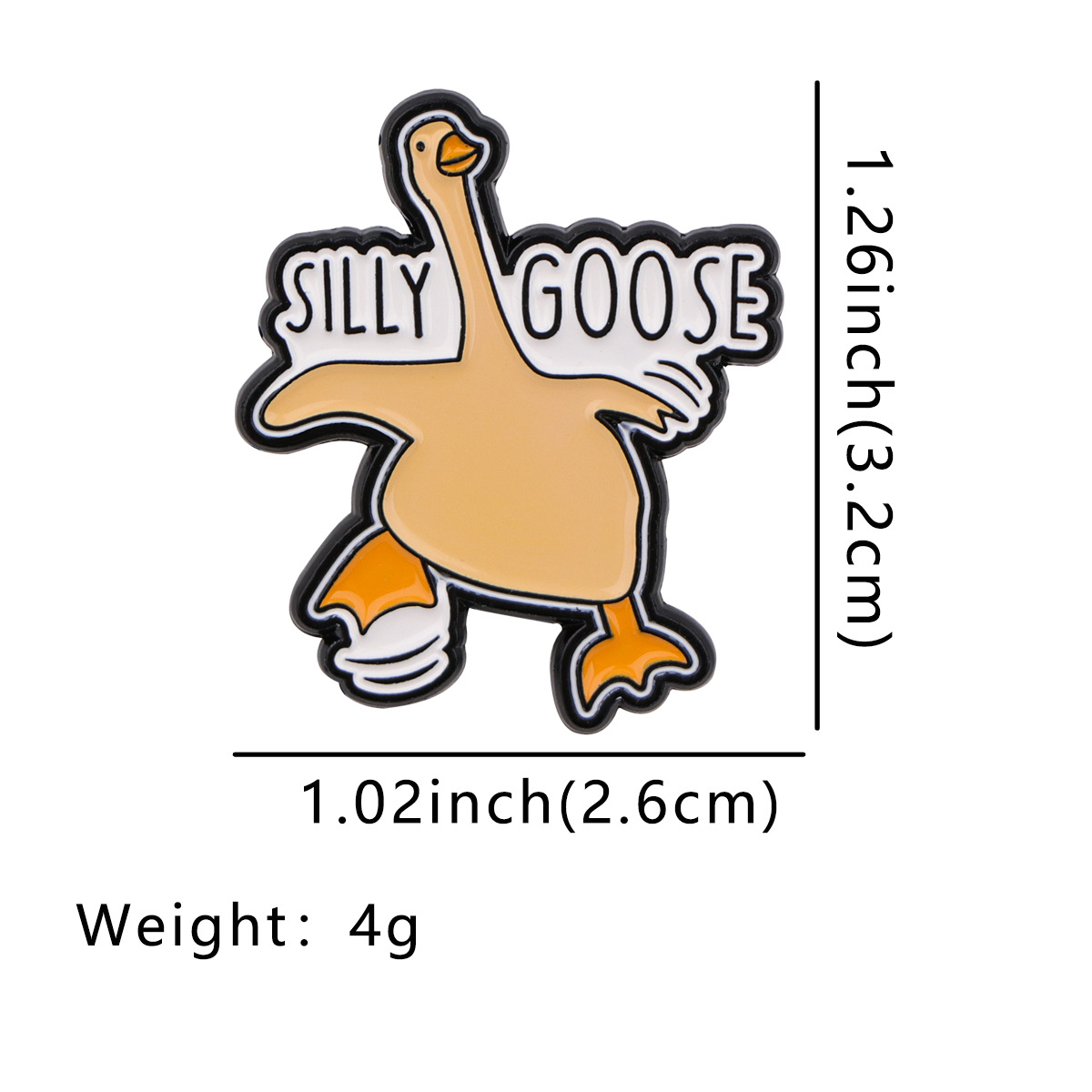 8g Weight Brooches Classification Casual, Daily Occasion Zinc alloy Material Swan, Letter Pattern All Seasons Season Unisex Gender Enamel Design Cute Style Cute Pin Swan Letter Zinc Alloy Enamel Unisex Brooches 4