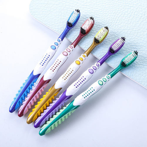 Bamboo charcoal toothbrush soft bristles adult toothbrush household toothbrush wholesale bamboo charcoal toothbrush for men and women couples adult medium and long hair toothbrush