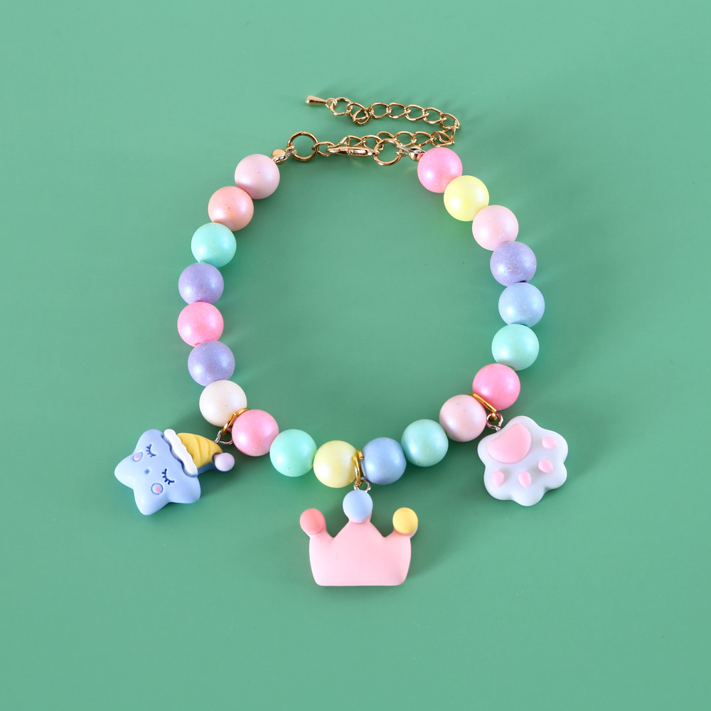 Hadas gatos perros perlas de color sueños luna tocado meteorito conejo collar de cumpleaños disparo accesorios pulseras