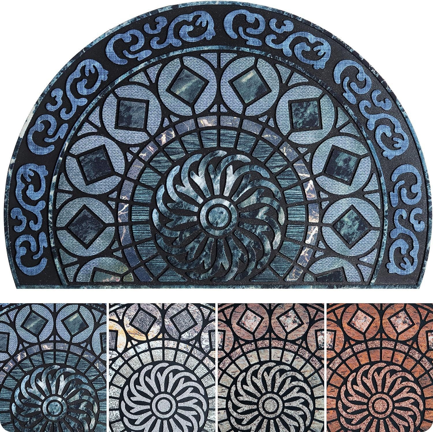 Transfronterizo medio redondo americano alfombra de barro de diatomeas puerta de entrada doméstica resistente a la suciedad fácil de cuidar alfombra de la puerta de baño absorción de agua alfombra antideslizante