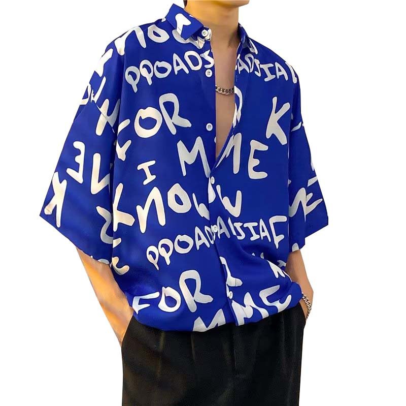 Hong Kong estilo Retro Vintage floral camisa manga corta Estilo Hawaiano tailandés diseño Ruan guapo camisa suelta para hombres y mujeres