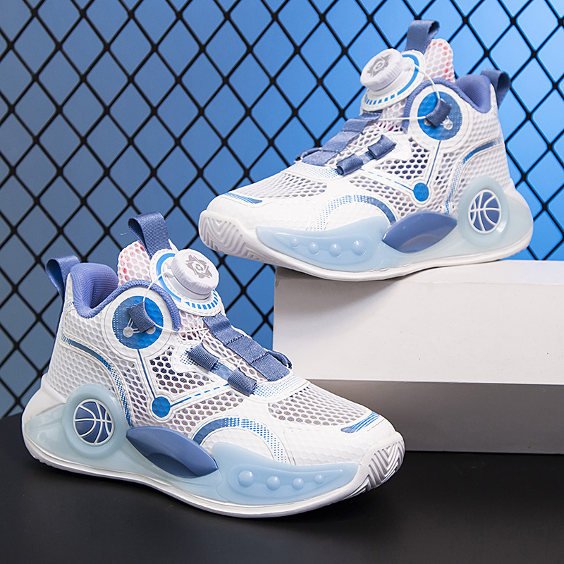 Calzado deportivo transpirable de una sola red para niños 2025 verano nuevo estilo Zhongda zapatos de red para niños zapatos de baloncesto para niños zapatos para correr