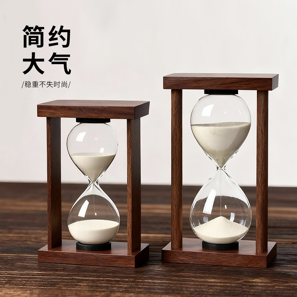 Creativo retro marco de madera reloj de arena de vidrio cronometrador 30 minutos reloj de arena medieval reloj de arena decoración de escritorio