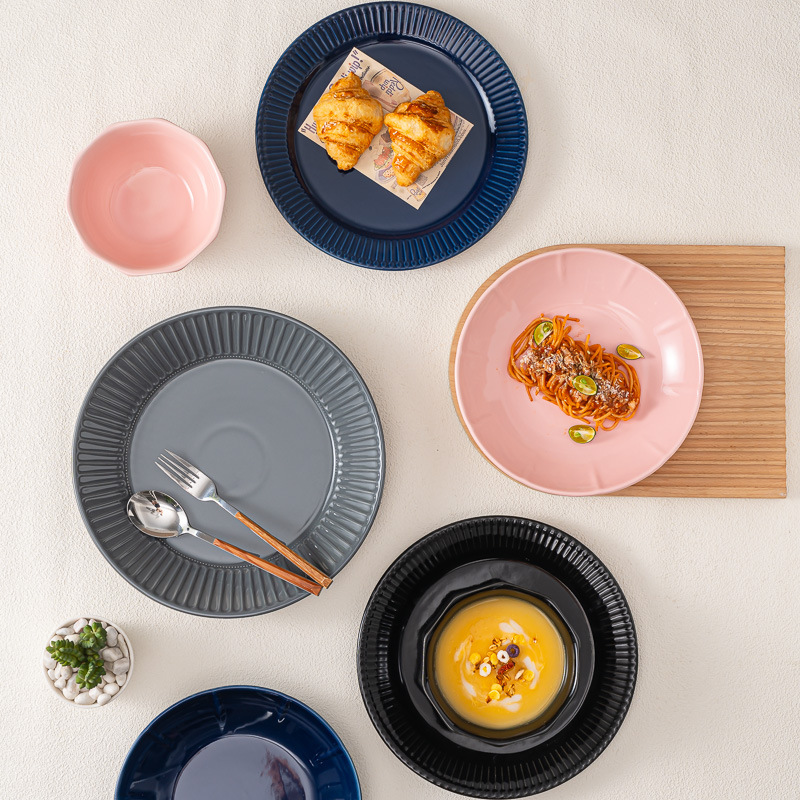 Advanced Sense Ceramic Dinner Plate Home Breakfast Plate Dish Plate Western Restaurant Steak Plate Nordic Creative Tableware suit