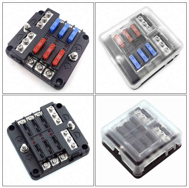 正负极款ATO保险丝盒用于汽车船舶带负极保险丝盒6路1进6出6档