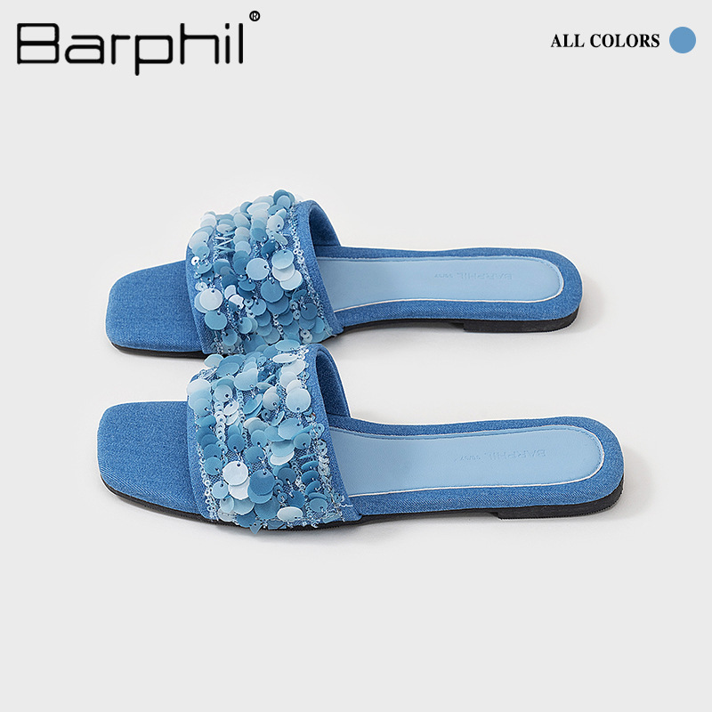Autumn Glitter Sequin Denim Slippers Indoor Home Non-Slip Slip-On Slippers for Women Outdoor Wear Stylish Sandals Wholesale Autumn Glitter Sequin Denim Slippers Indoor Home Non-Slip Slip-On Slippers for Women Outdoor Wear Stylish Sandals Wholesale