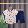 Shirt suitable for men and women girl's, cartoon set for boys, with short sleeve, Korean style, with little bears, wholesale