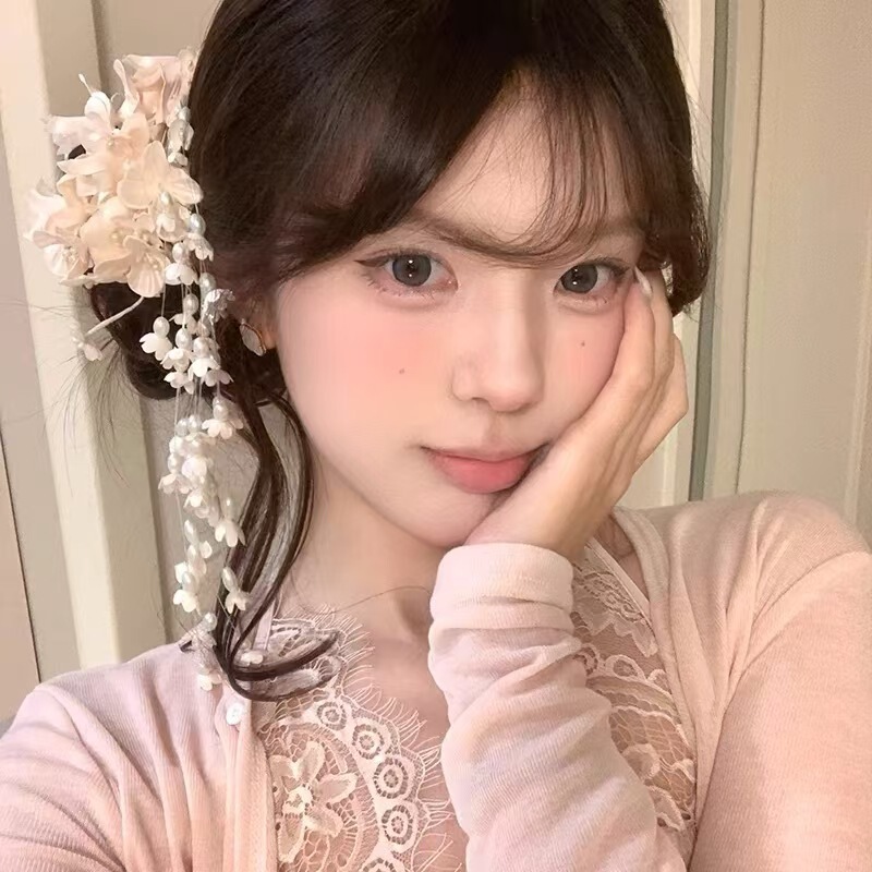 スーパーフェアリーパープルスズランの花タッセルヘアピン女性の頭飾り新中国風の古代スタイルのレトロなヘアピンサイドクリップヘアアクセサリー|undefined