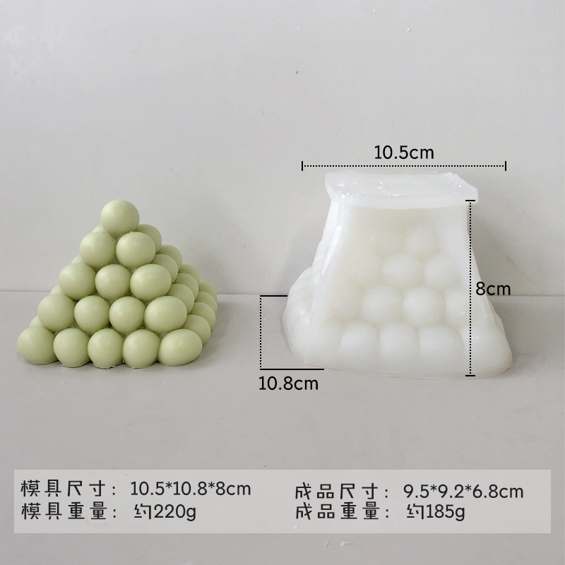 Transfronteriza geométrica BOLA MÁGICA vela molde de silicona diamante superficie bola polígono cubo aromaterapia vela molde al por mayor