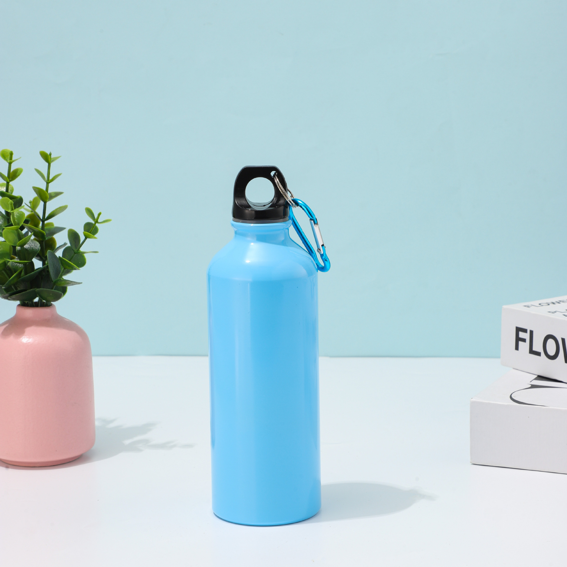 Nueva taza de aluminio de color sólido simple portátil hervidor de agua portátil con cuerda taza de aislamiento térmico de bicicleta al aire libre taza de agua deportiva image 12