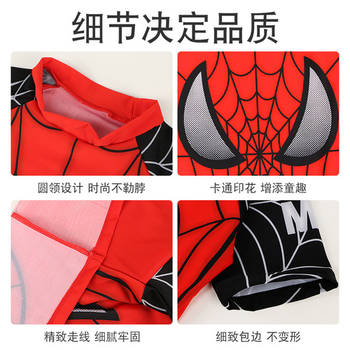 Cartoon three-piece set for children and boys split baby boy swimming trunks short-sleeved beach sun protection hot spring swimsuit wholesale