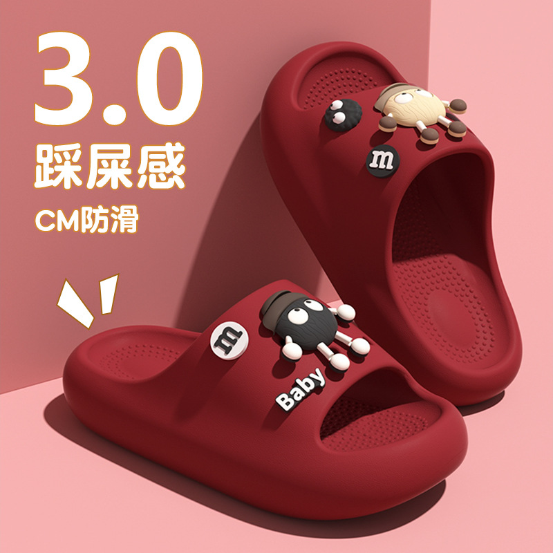 Zapatillas para niños niña 2025 nuevo estilo interior hogar verano dibujos animados briquetas suela gruesa sandalias y pantuflas para niños