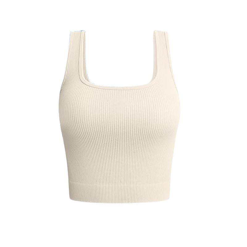 Yoga fitness chaleco sin almohadilla de pecho sola capa a prueba de golpes hilo desgaste interior desgaste exterior fitness yoga deportes ropa interior para mujeres