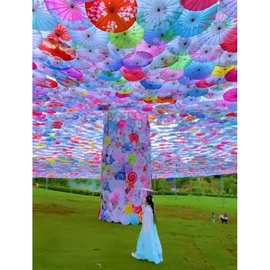婚礼复古风工艺舞蹈伞走秀拍照跳舞汉服伞油纸伞绸布伞装饰吊顶伞