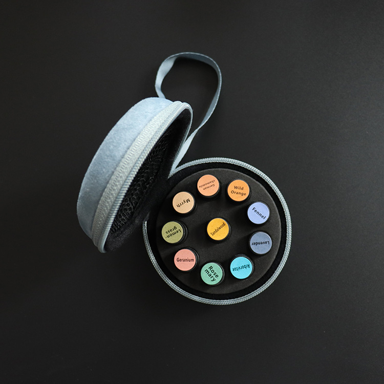 10 Gridss 1-2ml Essential Oil Cosmetics Bag Essential Oil Portable Sharing Bag Velvet Bag
