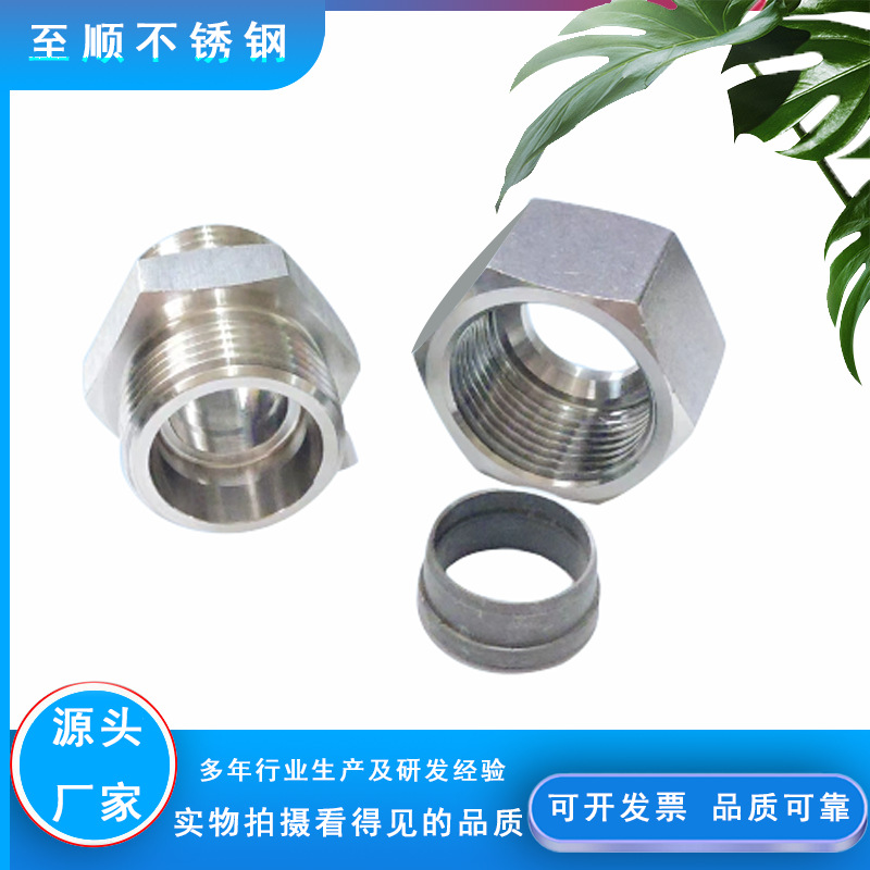 304不锈钢卡套式锥螺纹端直通管接头3733.1 伊顿标准高压过渡接头