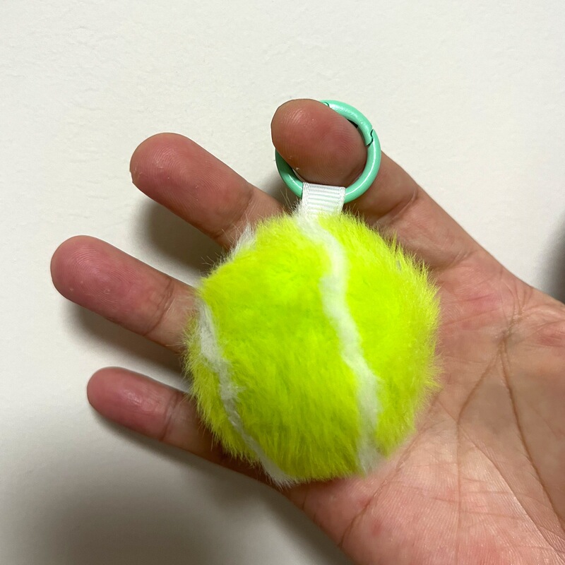 模造レッキスウサギの毛皮テニスボール車のキーホルダーペンダントインぬいぐるみボールスクールバッグペンダントかわいい小さなテニスボール卸売|undefined