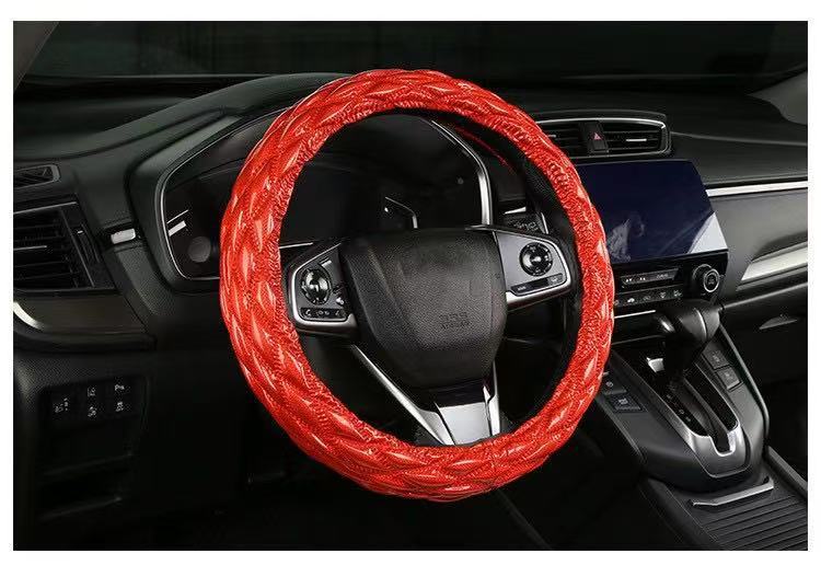 Cross-Border Car Steering Wheel Cover, Exclusively for Foreign Trade, New Model, Suitable for All Seasons, 3D Diamond Honeycomb Car Handle Cover