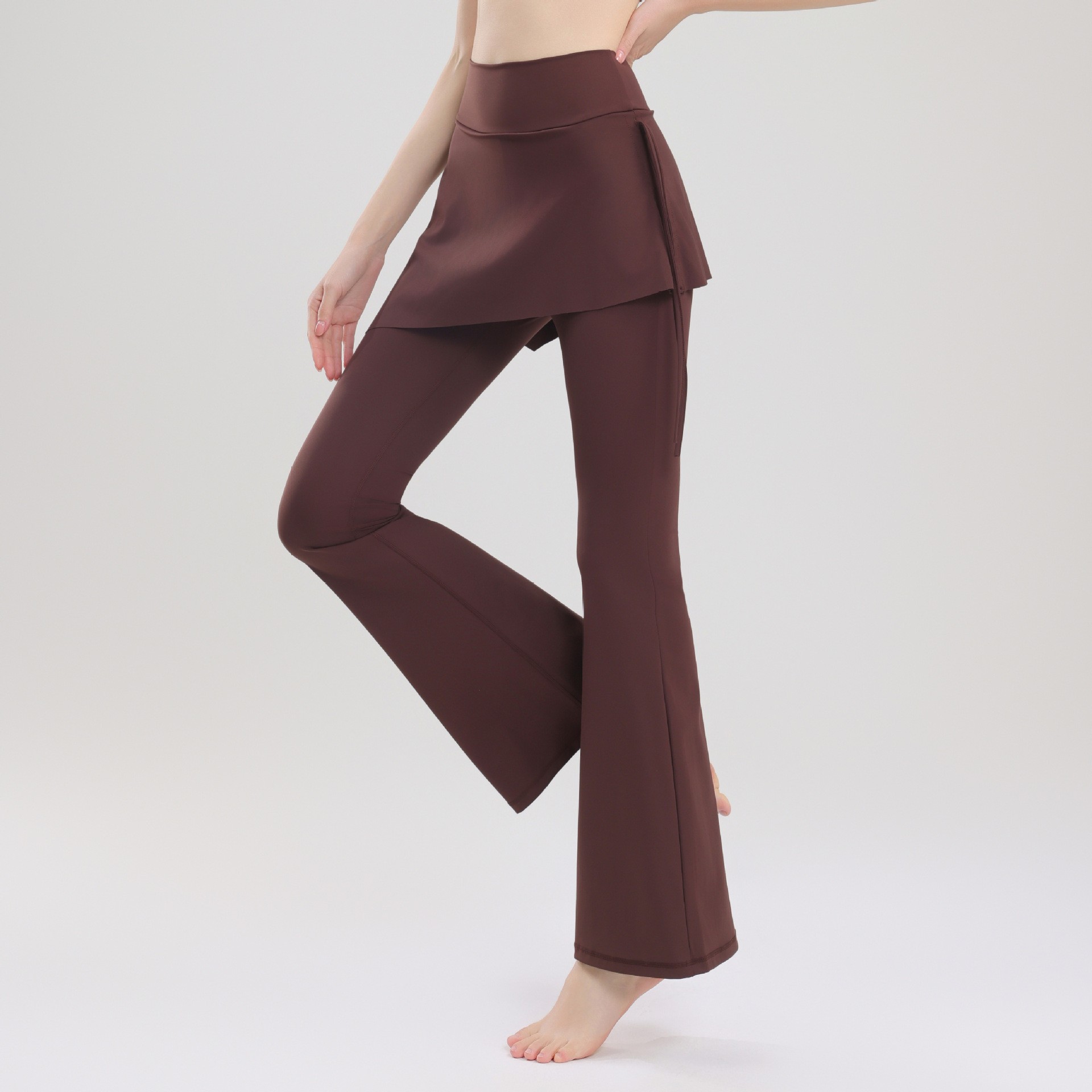 Finna Fuxi dos piezas de cintura alta pantalon de entrenamiento de gimnasio para correr con cuerdas laterales para cubrir la entrepierna entrenamiento de gimnasio pantalones de microescalado