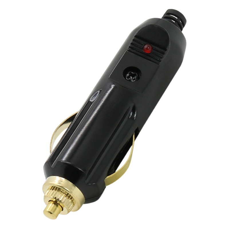 Factory supply high-power pure copper gold male head with light 12V24V American car cigarette lighter car charger plug