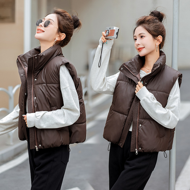 Women's padded Vest Autumn and Winter Thickened Sheepskin Down Cotton Vest Cross-border Women's Vest Jacket