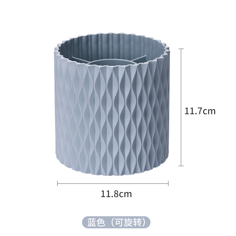 360 Rotación de gran capacidad cepillo de maquillaje cubo cepillo portátil caja de almacenamiento tubo lápiz labial lápiz de cejas sombra de ojos cepillo a prueba de polvo Titular de La Pluma