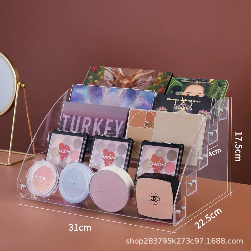 Cosmetic Organizer Stand, Clear Acrylic Multi-Layer Makeup Storage, 2–7 Tiers, Grid Width Options