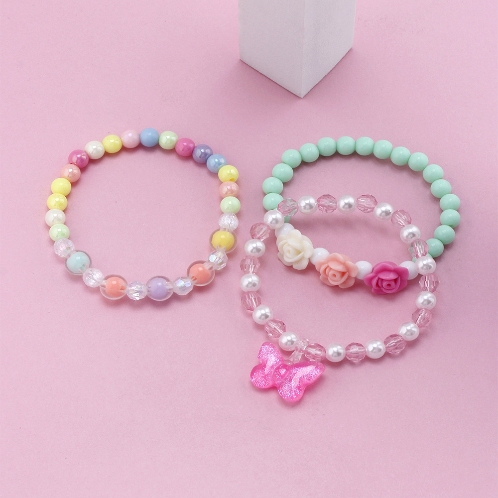 1 Set Sweet Butterfly Arylic Girlu0027S Bracelets