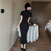 Southeast Asian New Chinese Style Improved Standing Neck Qipao Dress with Waist Wrap and Hip Wrap Skirt