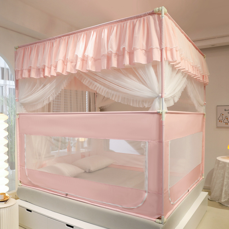 Mosquito Net for Home Use, Anti-Fall Baby Crib Rail Guard, 2-in-1 2024 Zipper-Type Bed Tent, Infant Protection