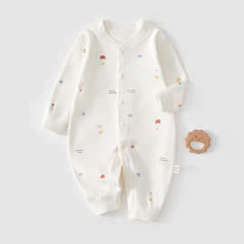 婴儿连体衣新生儿衣服纯棉春秋薄款睡衣宝宝秋装哈衣秋冬打底内衣