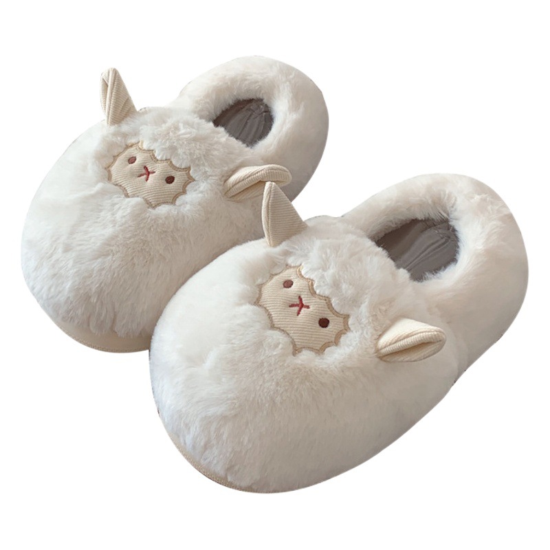 Zapatillas de algodón cálidas para dormitorio con cobertura completa del talón, zapatos de maternidad de suela blanda para mujer, zapatos de felpa de suela gruesa que no retienen el polvo, zapatos cálidos de invierno.