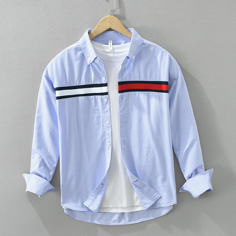 7222日系シンプルな長袖シャツメンズファッション|undefined