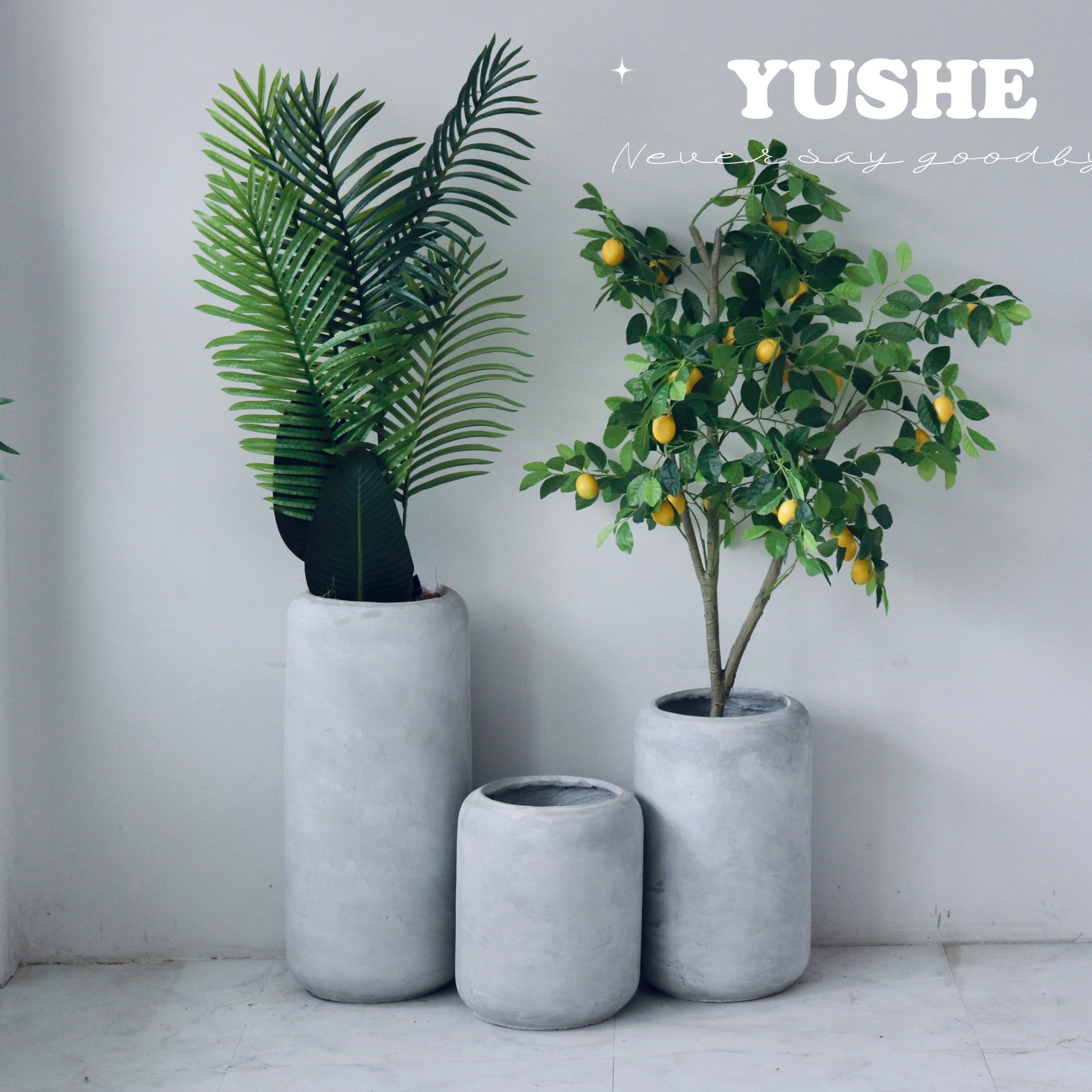 Simple nórdico cilíndrico moderno simple creativo piso cuenca salón balcón arreglo floral artesanía planta verde maceta