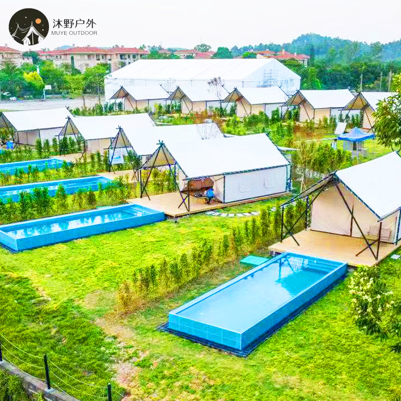 Muye al aire libre gran camping tienda lugar escénico vacaciones pareja habitación B & B camping ocio tienda Hotel fabricante