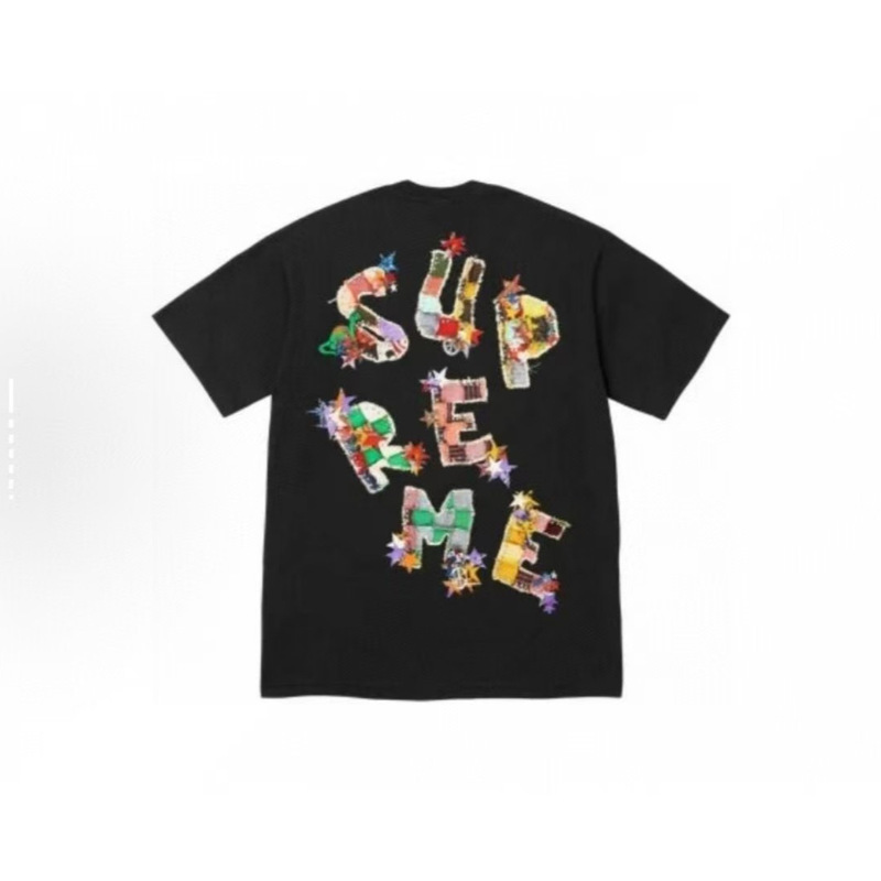 25ss RECORDS アメリカンレトロ ハイストリート 半袖 Tシャツ アメカジ イン トップス 男女兼用 パッチワーク Tシャツ|undefined