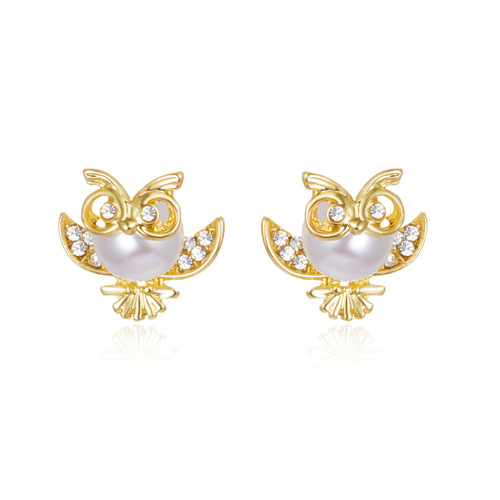 Factory direct sales new animal series fashionable versatile pony wings moon stars full diamond earrings stud earrings