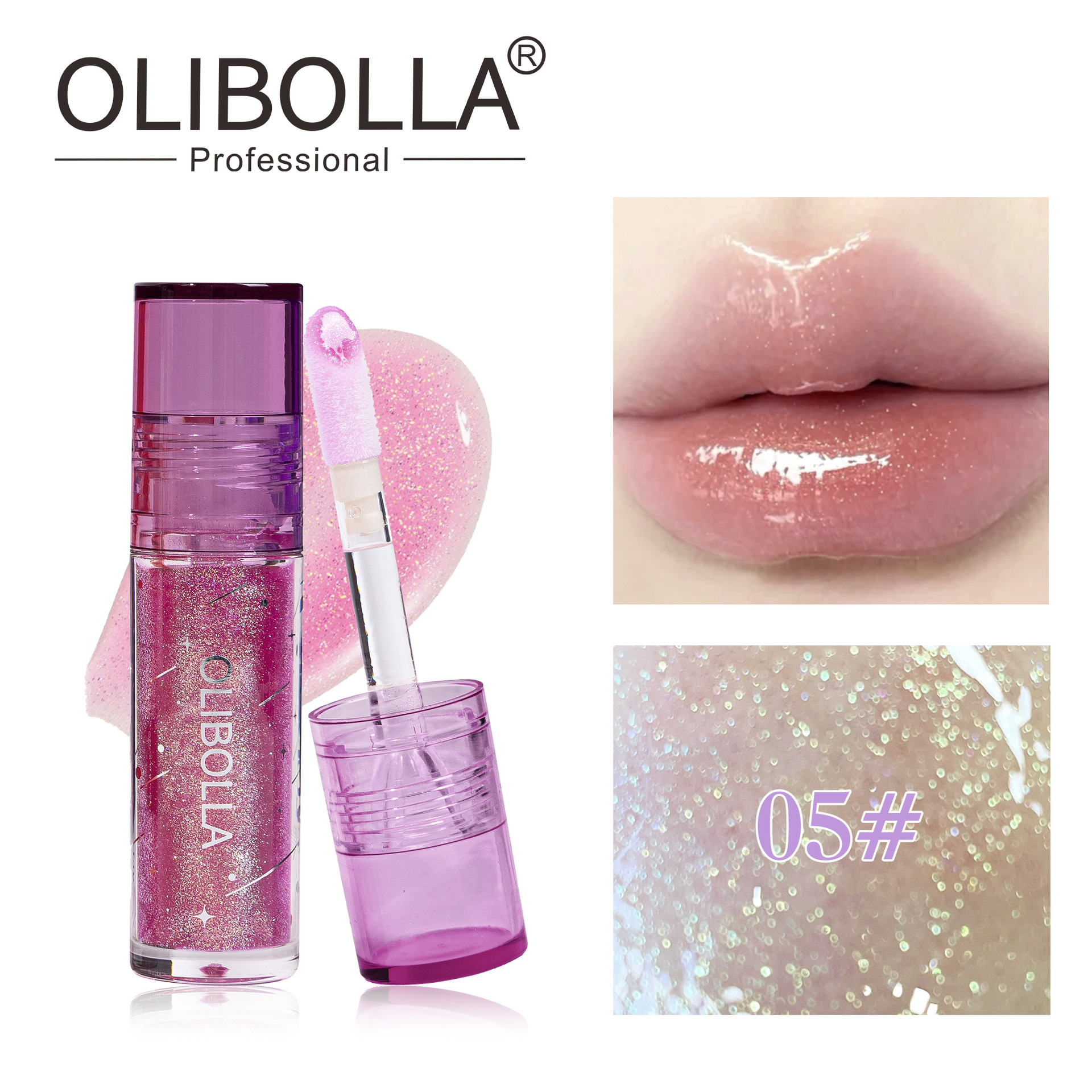 OLIBOLLA agua brillante brillo multicolor esmalte labial sin taza humectante espejo labial brillo labial al por mayor lápiz labial