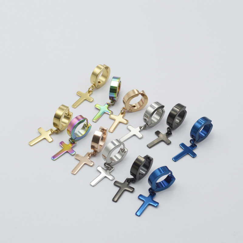 Titanium Stainless steel cross Ear Studs Backing Earrings wholesale cross Backing Earrings Ear clip Earrings GS02