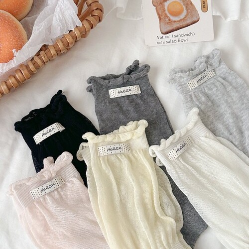 New women's socks with lace miu tie-dye ankle socks breathable boneless letter fabric tag ins versatile long socks wholesale